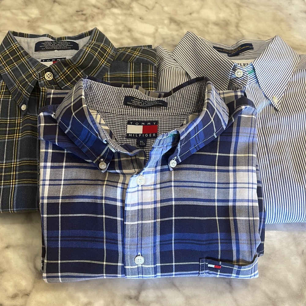 90s Vintage Tommy Hilfiger Men’s Button Down Shirts                    ❤️🤍💙